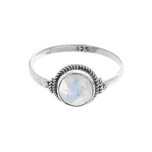 Anillo 'Sami' de Piedra de Luna - Plata de Ley