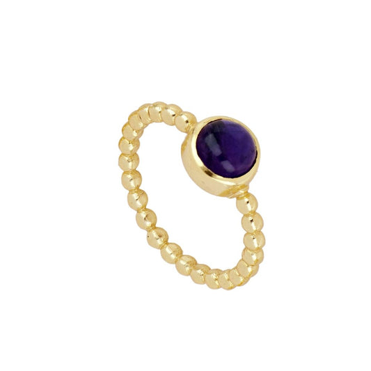 Anillo 'Shakeela' de Amatista - Baño de Oro 18k
