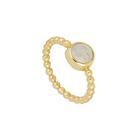 Anillo 'Shakeela' de Piedra de Luna - Baño de Oro 18k