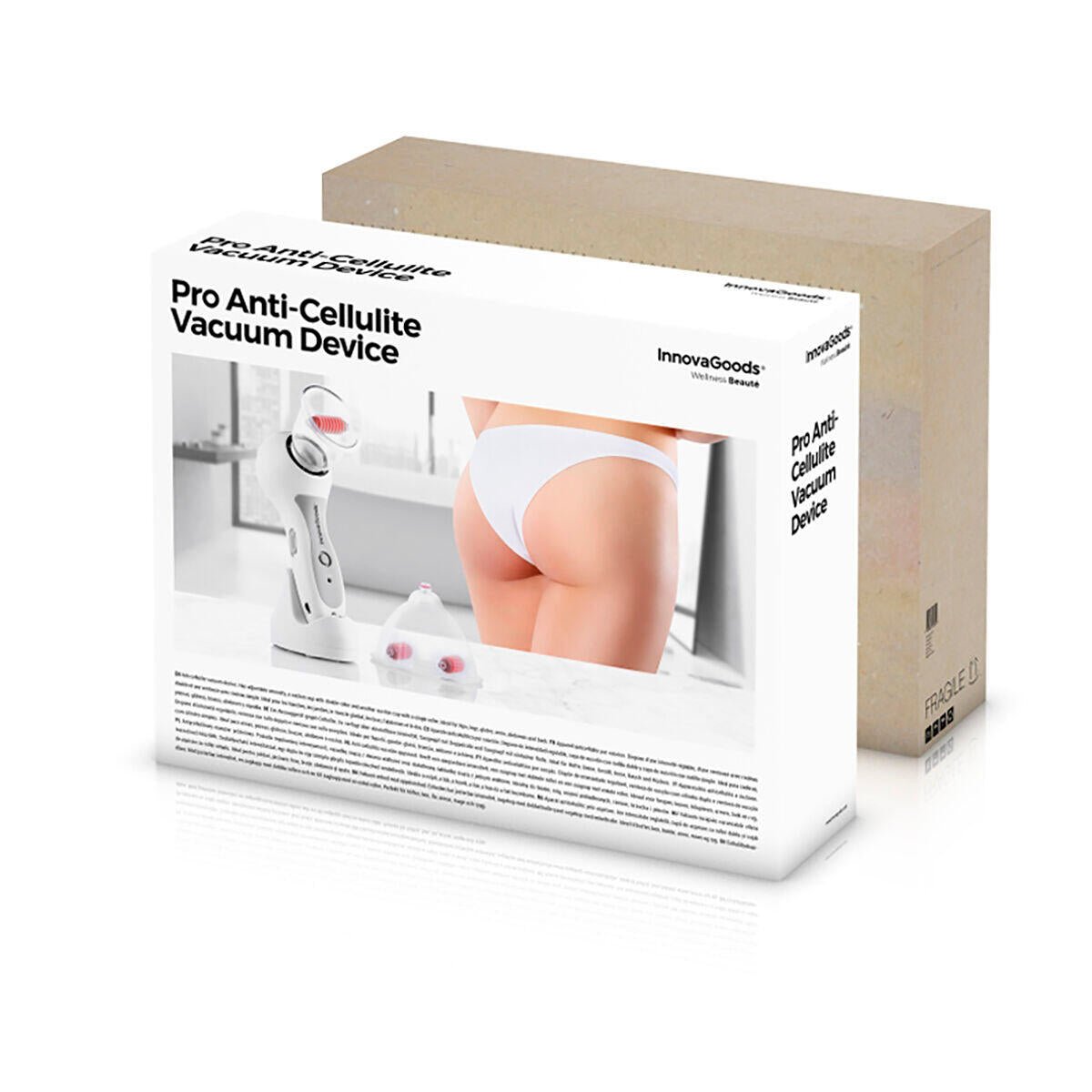 Aparato anticelulítico de vacumterapia Pro InnovaGoods, dispositivo de belleza con mango y botones para tratamiento de celulitis.