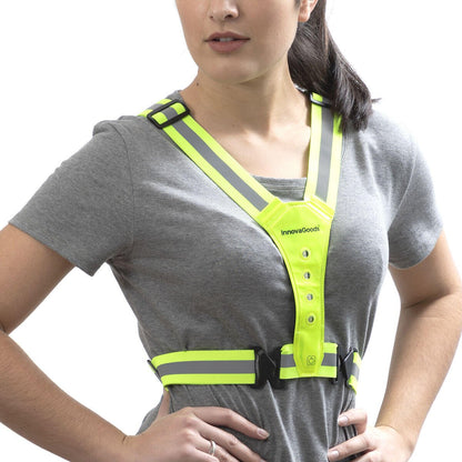 Arnés deportivo con luces LED de Lurunned Innovagoods, ajustado y reflectante para actividades al aire libre en condiciones de poca luz.