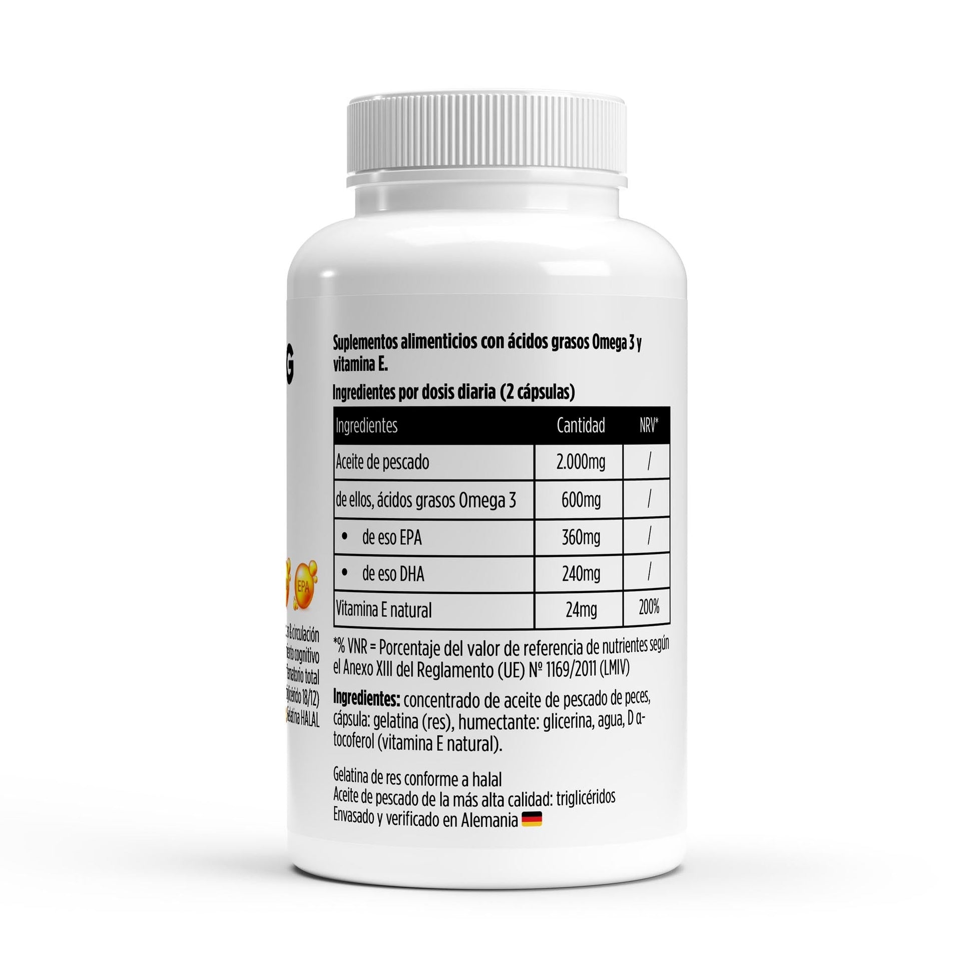 Aceite de Omega 3 Triglicéridos BORNSTRONG FITNESS para corazón protegido y mente clara, en cápsulas suaves.