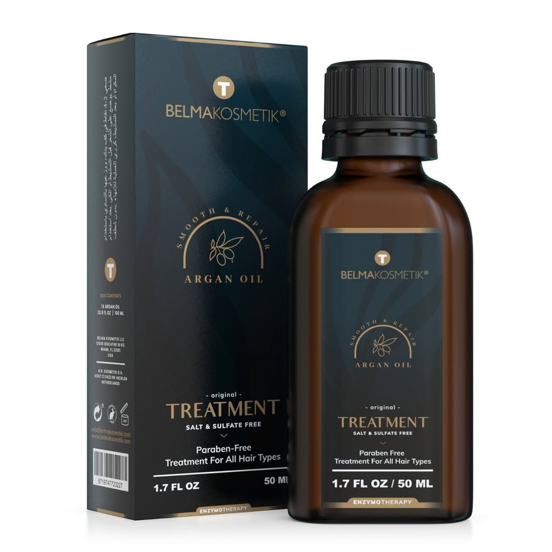 Kit de cuidado en casa XARODIST con champú, mascarilla y serum de aceite de argán Belma, 500 ml y 50 ml.