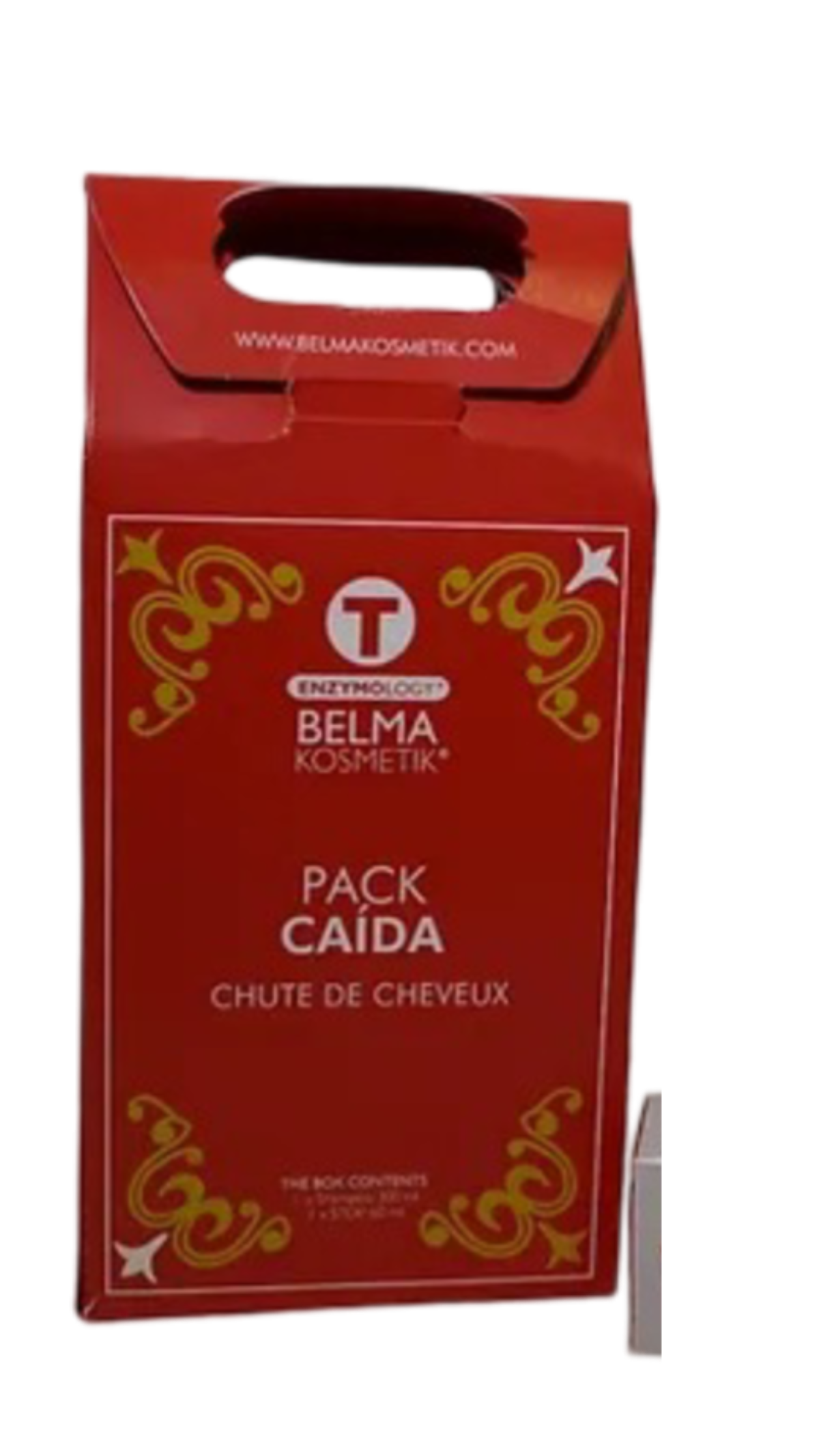 Caja con shampoo y tratamiento intensivo XARODIST Belma Kosmetik para detener la caída del cabello, tratamiento capilar anti caída.