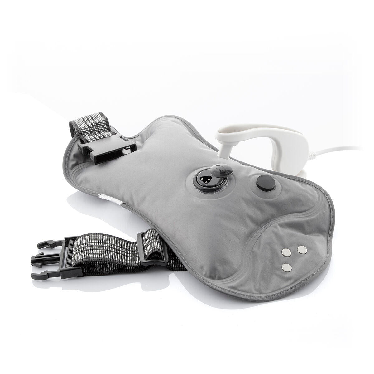 Bolsa de agua caliente ajustable recargable Hutter InnovaGoods gris, con capacidad y diseño ergonómico para aliviar molestias.