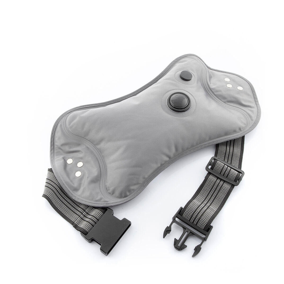 Bolsa de agua caliente ajustable recargable Hutter InnovaGoods gris, con diseño ergonómico y capacidad de 400 W para aliviar molestias.