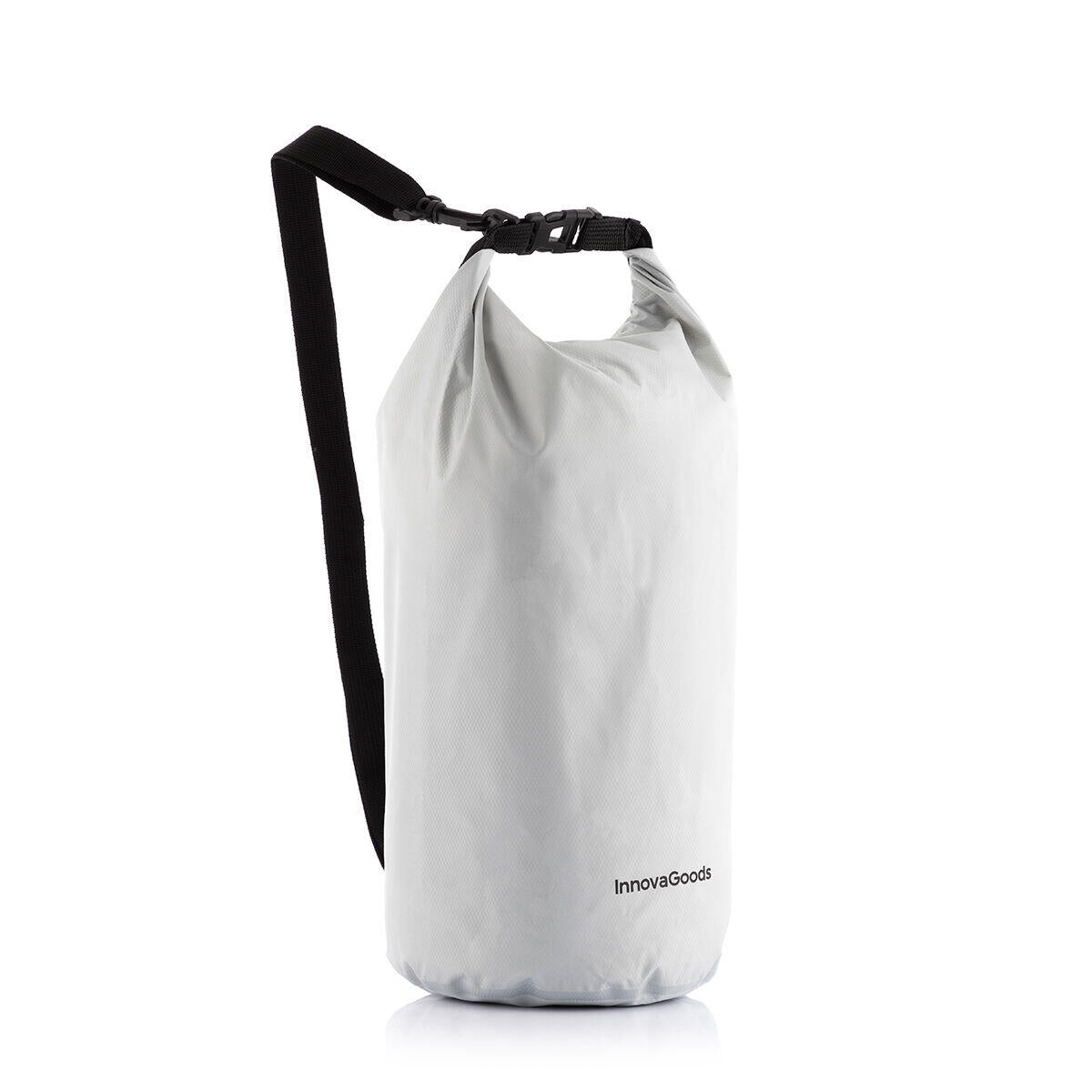 Bolsa estanca impermeable deportiva Drysal de innovagizmo, capacidad de 10 litros, ideal para proteger objetos en actividades acuáticas.