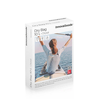 Bolsa estanca impermeable deportiva Drysal de Innovagizmo, capacidad de 10 L, ideal para proteger objetos en actividades acuáticas.