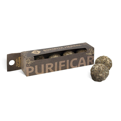 Bombita herbal de purificación de Mystical Tienda, pequeña bola aromática para limpieza espiritual y energías negativas.