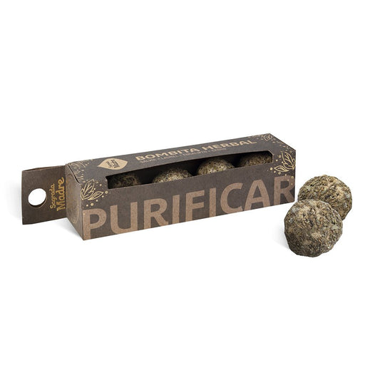 Bombita herbal de purificación de Mystical Tienda, pequeña bola aromática para limpieza espiritual y energías negativas.