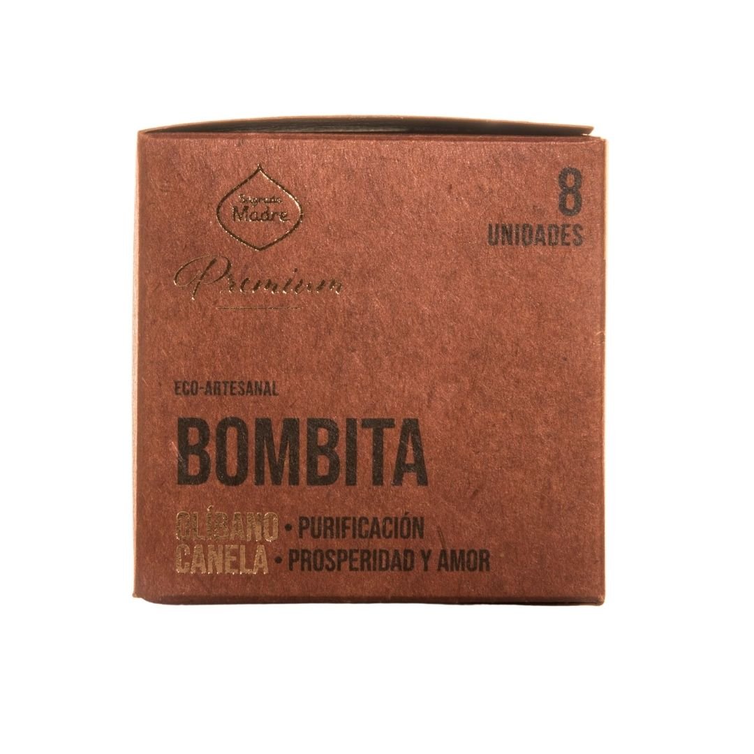 Bombita premium de olíbano y canela de Mystical Tienda, aroma aromático en forma de pequeña bombilla para incensar.