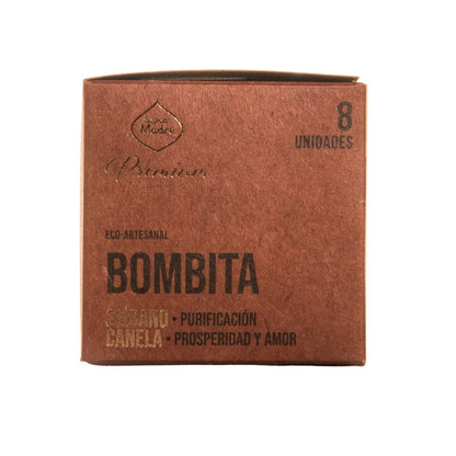 Bombita premium de olíbano y canela de Mystical Tienda, aroma aromático en forma de pequeña bombilla para incensar.