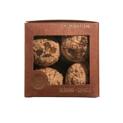 Bombita Premium de Olíbano y Canela de Mystical Tienda, aroma en forma de pequeña esfera para ambientar espacios.