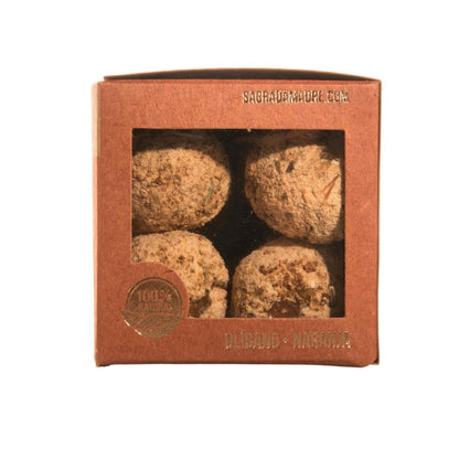 Bombita de incienso premium de olíbano y naranja, de Mystical Tienda, mostrando la bombita y sus aromas naturales