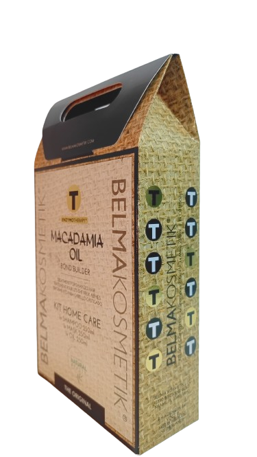 Kit de tratamiento capilar XARODIST Belma kosmetik Macadamia en caja, para mantenimiento y cuidado multifuncional del cabello.