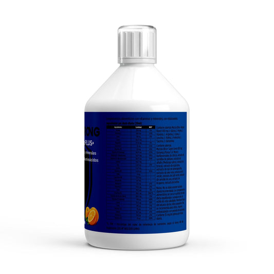Suplemento vitamínico Vita Complete PLUS+ 50 en naranja fresca de BORNSTRONG FITNESS, con aminoácidos y multivitaminas.