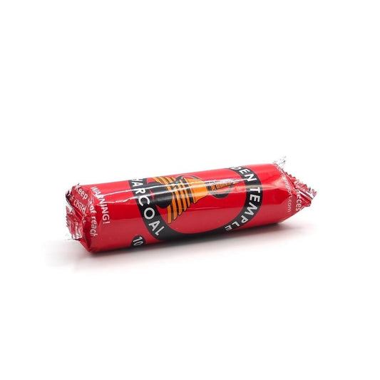 Incensario de carbón dorado con diseño de templo, de la marca Mystical Tienda, para quemar incienso y crear ambiente espiritual.