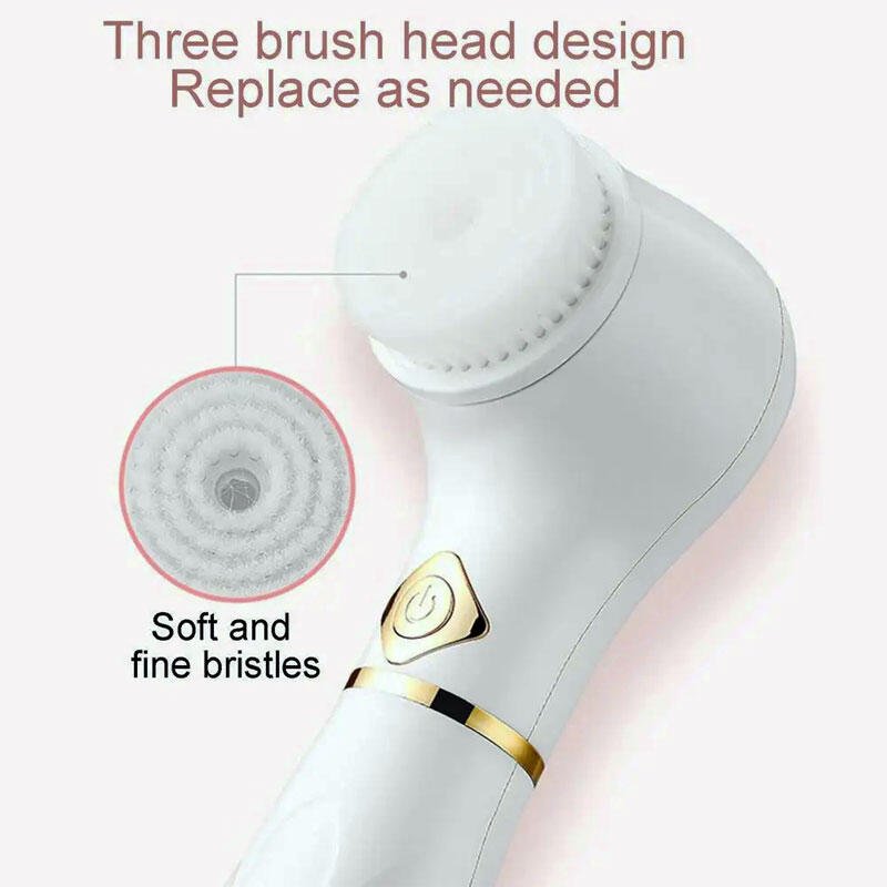 Cepillo de limpieza facial eléctrico de innovagizmo.com, con cerdas suaves y diseño ergonómico para una limpieza profunda de la piel.
