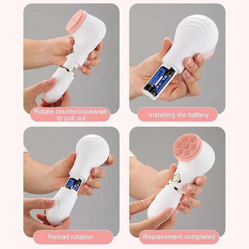 Cepillo de limpieza facial eléctrico de innovagizmo.com, con cerdas suaves y diseño ergonómico para una limpieza profunda de la piel.