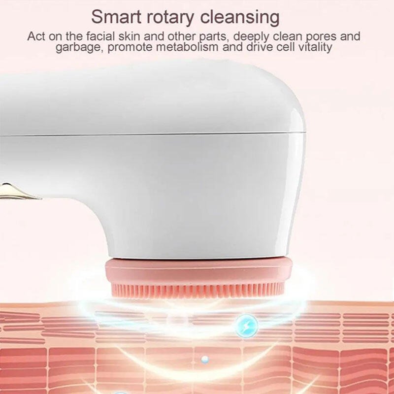 Cepillo de limpieza facial eléctrico de innovagizmo.com con cerdas suaves para una limpieza profunda y suave de la piel.