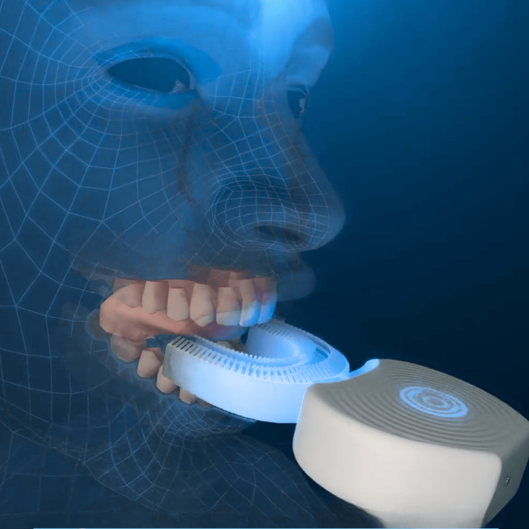 Cepillo dental automático 360º de innovagizmo, limpieza rápida y sonrisa perfecta en 10 segundos, en color blanco con diseño moderno.