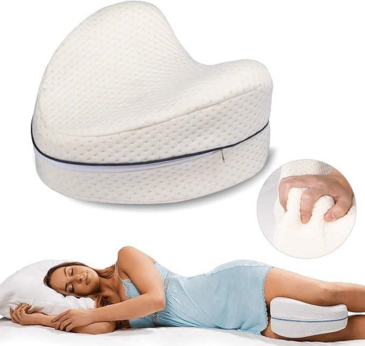 Cojín para las piernas de innovagizmo.com, cómodo y ergonómico para aliviar la presión y mejorar el descanso.