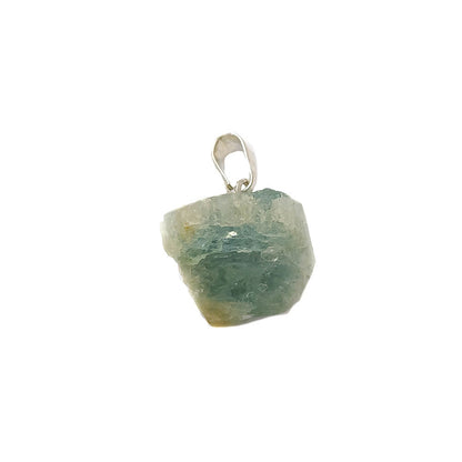 Colgante de mineral aguamarina en bruto, pieza natural con cordón, diseñado por Mystical Tienda.