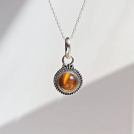 Colgante 'Anumati' Ojo de Tigre y Plata de Ley 925