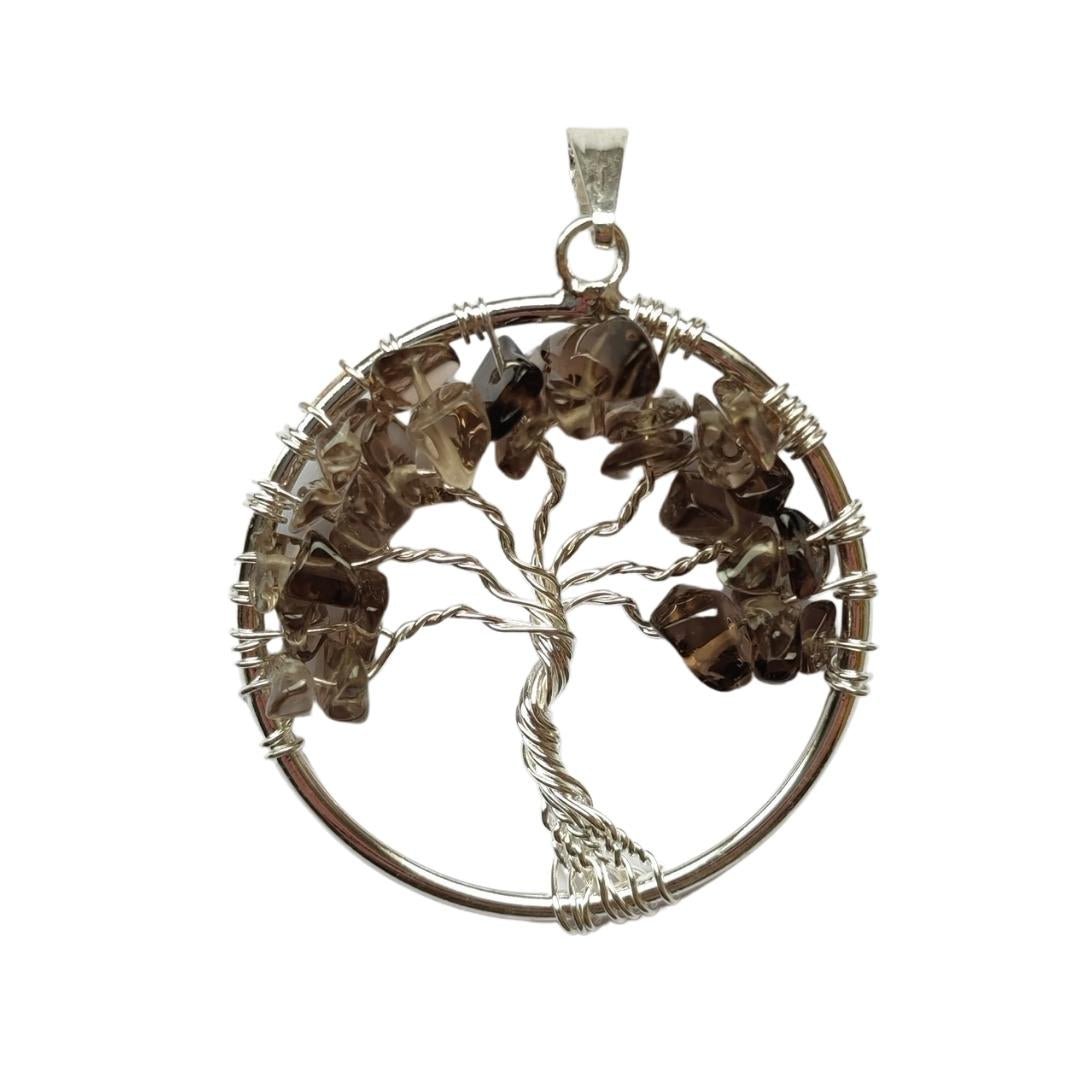 Colgante Árbol de la Vida y Cuarzo Ahumado
