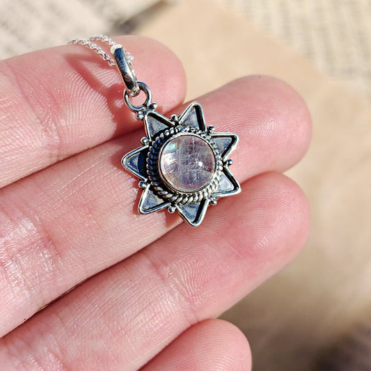 Colgante 'Astraea' Piedra de Luna y Plata de Ley 925