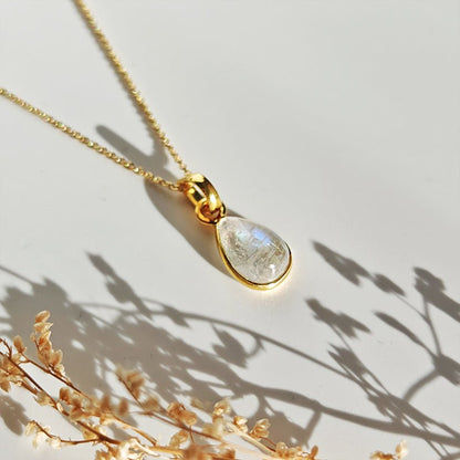 Colgante 'Aurora' Piedra de Luna S925 & Baño de Oro 18K