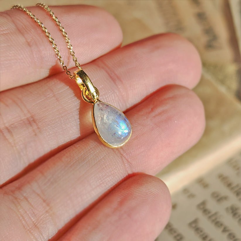 Colgante 'Aurora' Piedra de Luna S925 & Baño de Oro 18K