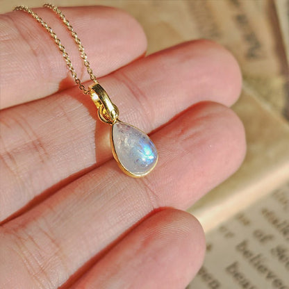 Colgante 'Aurora' Piedra de Luna S925 & Baño de Oro 18K