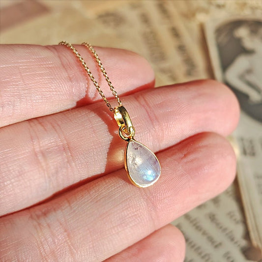 Colgante 'Aurora' Piedra de Luna S925 & Baño de Oro 18K