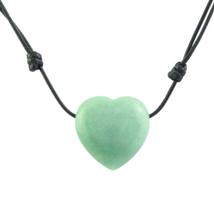 Colgante Corazón de Aventurina Verde con cordón - Sensaido