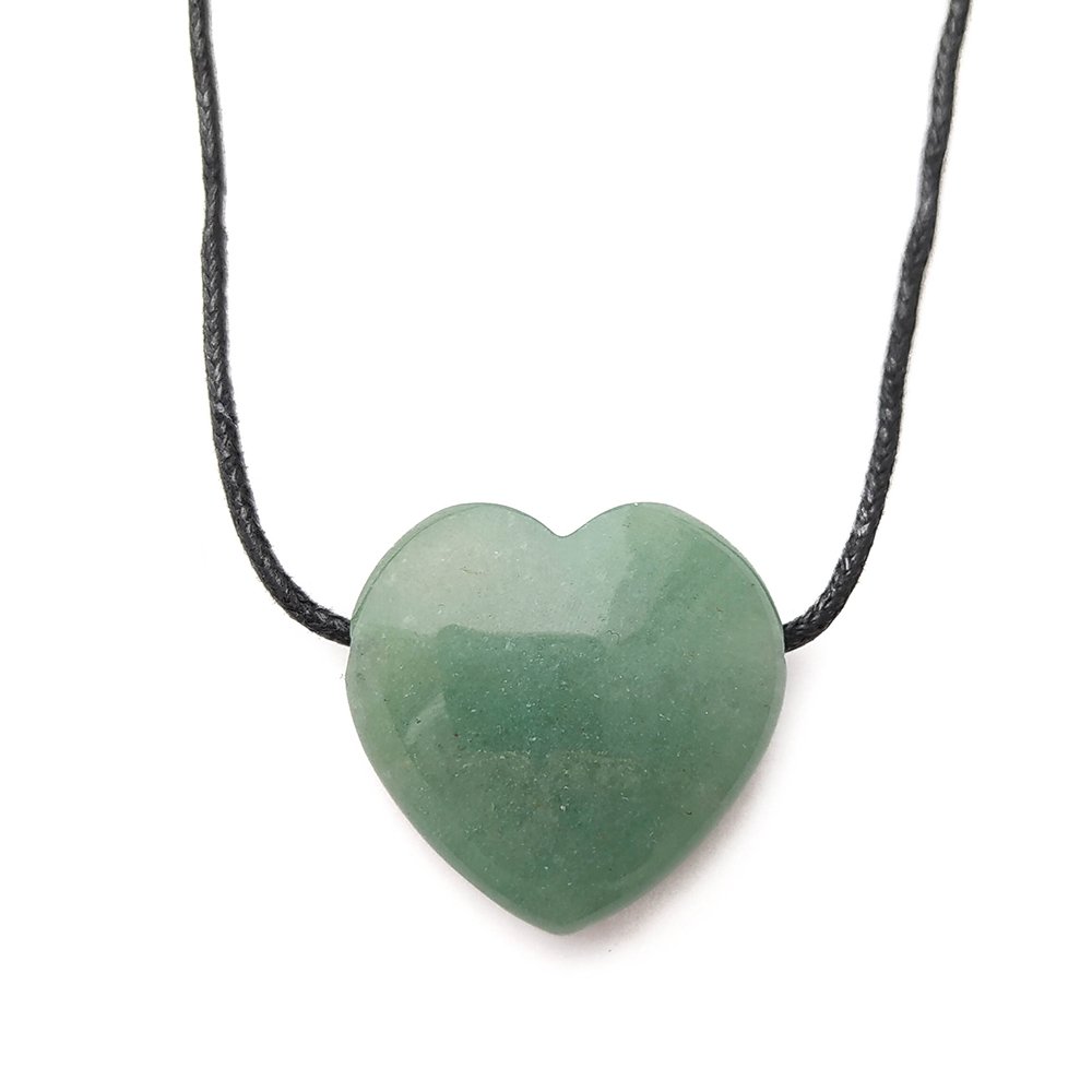 Colgante Corazón de Aventurina Verde con cordón - Sensaido