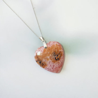 Colgante Corazón de Cobaltocalcita y Plata de Ley 925 - Sensaido
