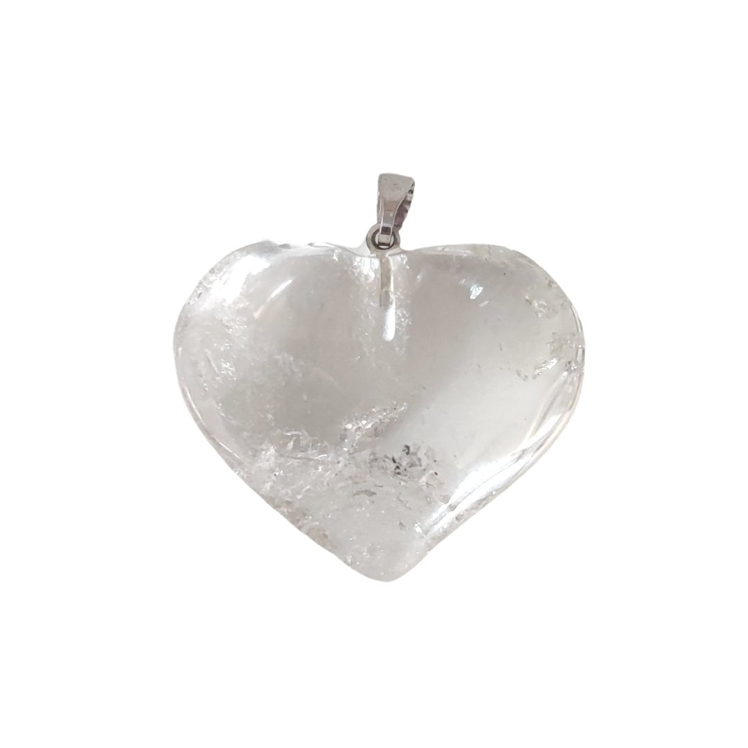 Colgante Corazón de Cuarzo Blanco - Sensaido