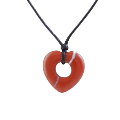 Colgante Corazón de Jaspe Rojo Agujereado - Sensaido
