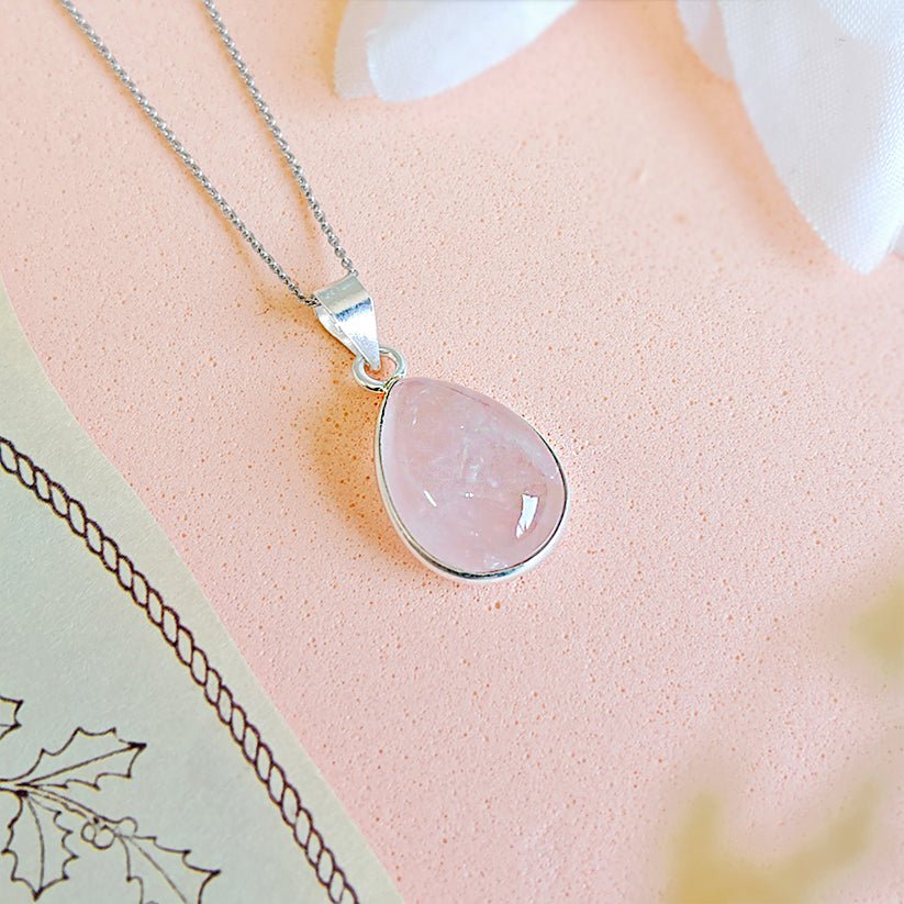 Colgante 'Danu' Cuarzo Rosa y Plata de Ley 925 - Sensaido