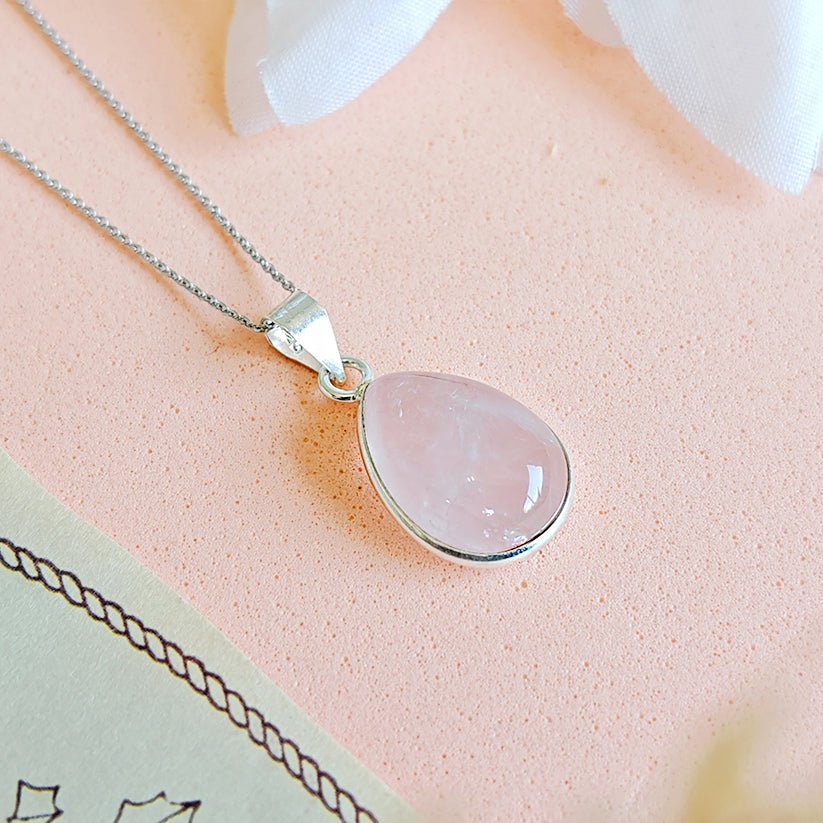 Colgante 'Danu' Cuarzo Rosa y Plata de Ley 925 - Sensaido