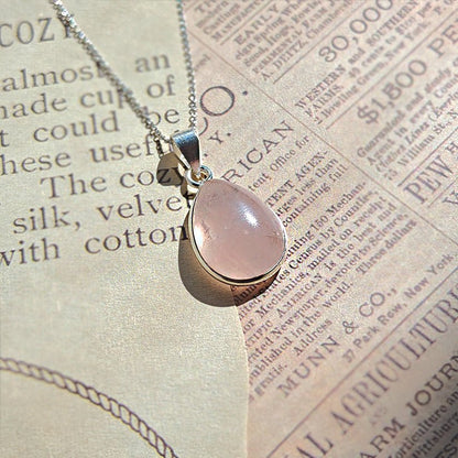 Colgante 'Danu' Cuarzo Rosa y Plata de Ley 925 - Sensaido