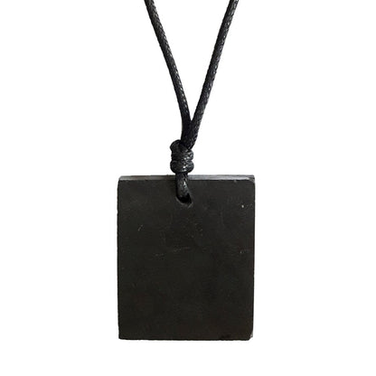 Colgante de Shungit o Shungita Rectángulo con Cordón - Sensaido