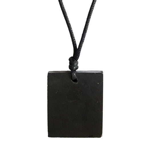 Colgante de Shungit o Shungita Rectángulo con Cordón - Sensaido