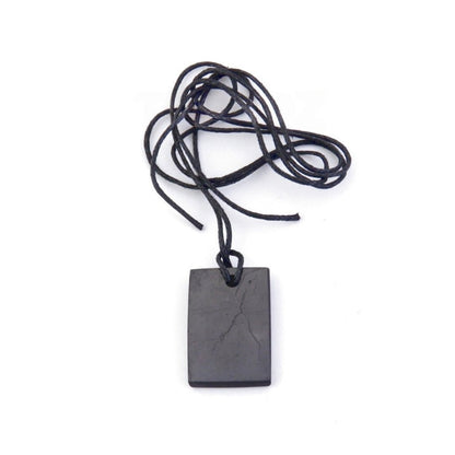 Colgante de Shungit o Shungita Rectángulo con Cordón - Sensaido