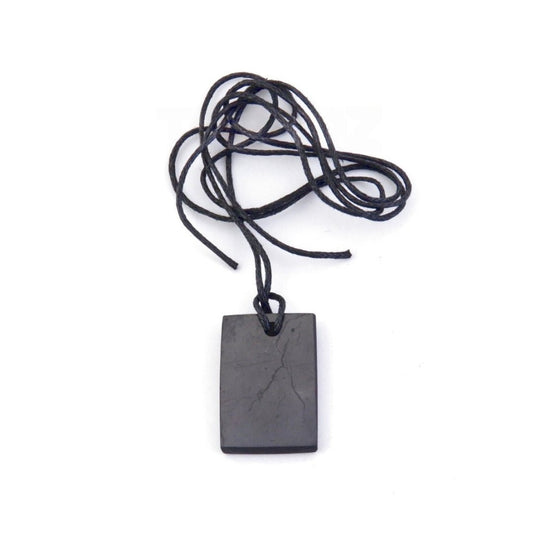 Colgante de Shungit o Shungita Rectángulo con Cordón - Sensaido