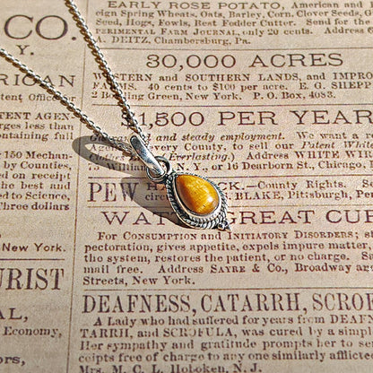 Colgante Dewi de plata con piedra ojo de tigre en plata de Ley 925, estilo elegante y espiritual, joyería de Mystical Tienda