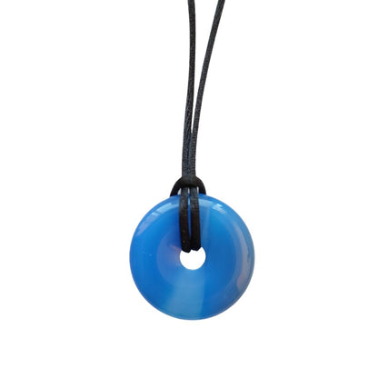 Colgante Donut de Ágata Azul Teñida - Sensaido