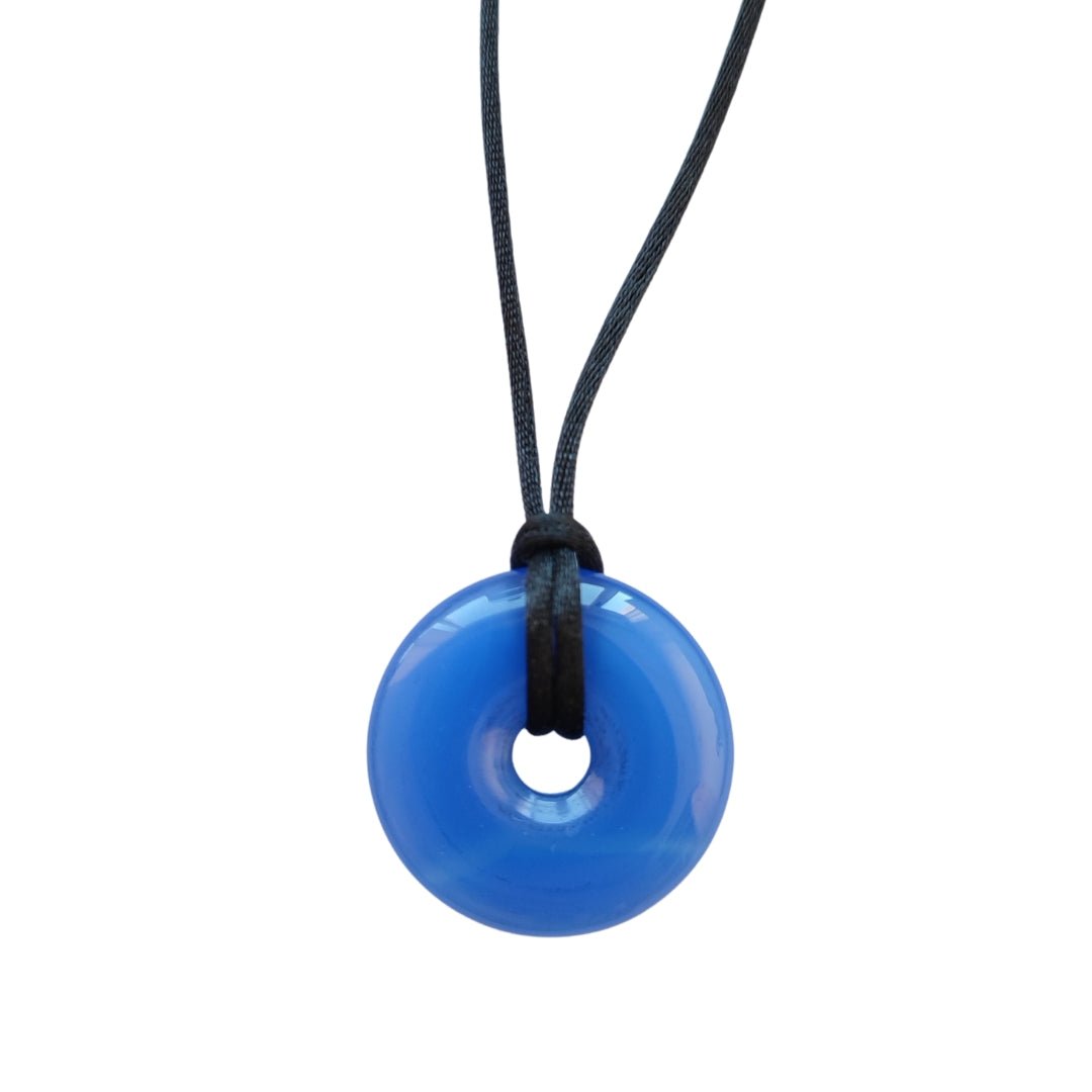 Colgante Donut de Ágata Azul Teñida - Sensaido