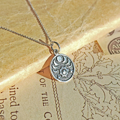 Colgante Fases Lunares, Sol y Estrellas - Plata de Ley 925 - Sensaido